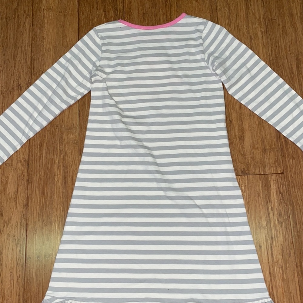 Luigi girls long sleeved grey striped dress with ballet appliqué size 8 NWOT - Picture 6 of 6